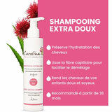 SHAMPOING enfant EXTRA-DOUX CAROLINA-B formulé avec une base lavante extra-douce, sans sulfates.