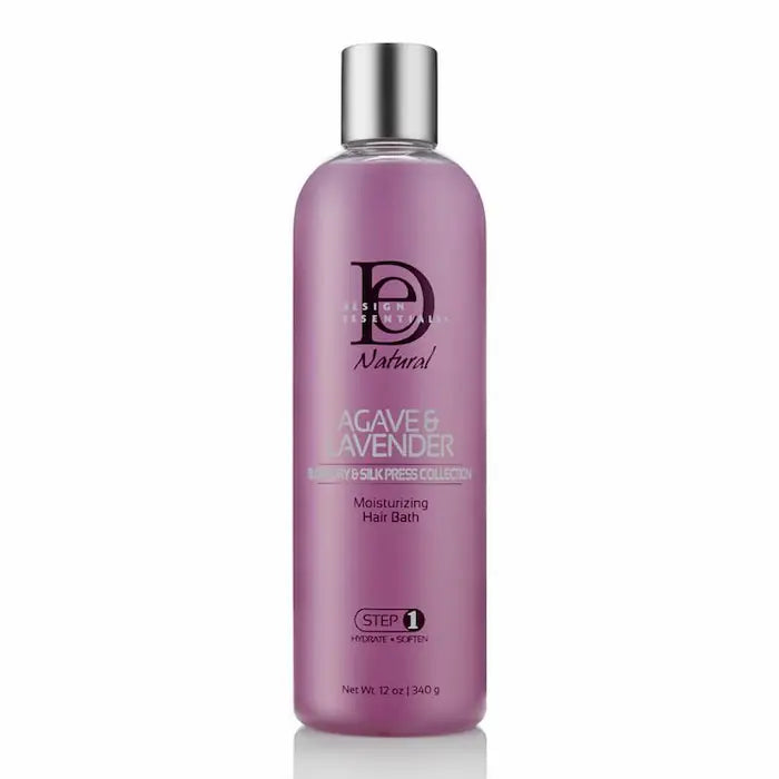 Shampoing lissant sans sulfate pour silk press et brushing cheveux crépus afro - Design Essentials Agave Lavender