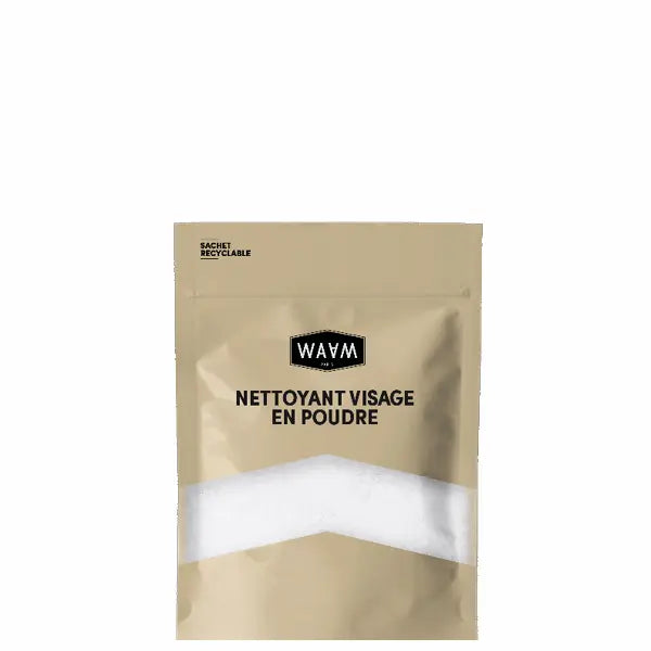 WAAM Nettoyant visage en poudre Bio Recharge 50g nettoie, apaise et adoucit tous les types de peau