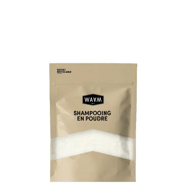 WAAM Shampoing poudre BIO Recharge 70g, fabriqué en France