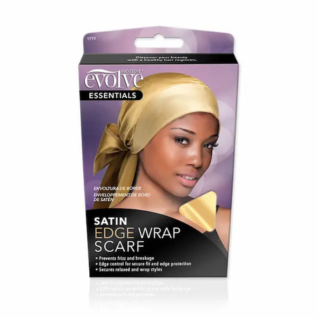 Satin Wrap Scarf - Foulard Cheveux en Satin Champagne - Evolve